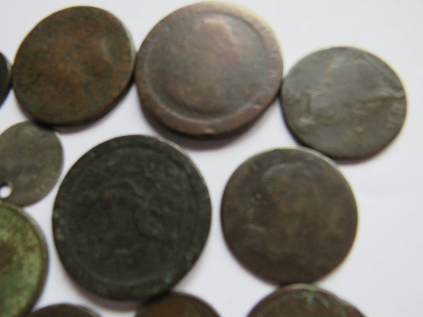 Collection of Mainly Worn Georgian Copper Coins Inc 1 Silver