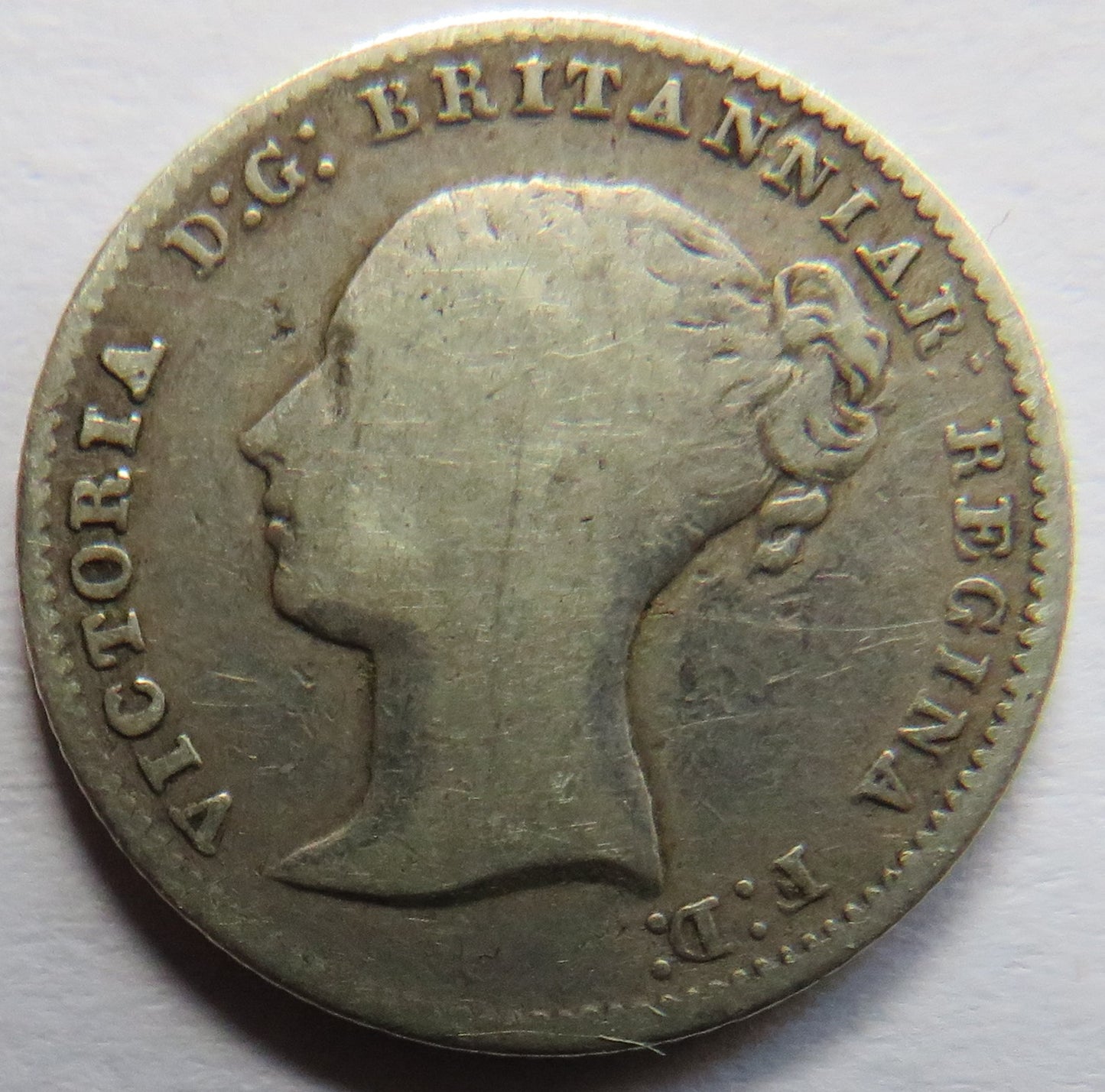 1848 Queen Victoria Young Head Silver Groat Coin - Great Britain