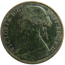 Load image into Gallery viewer, 1868 Queen Victoria Bun Head One Penny Coin - Great Britain
