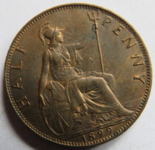 Load image into Gallery viewer, 1899 Queen Victoria Halfpenny Coin In High Grade - Great Britain
