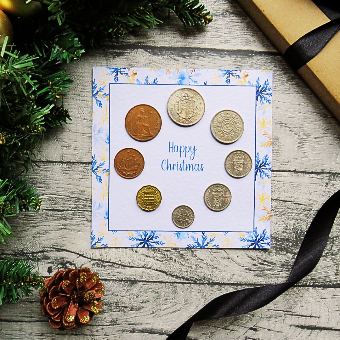Mounted Christmas Coin Set With Snowflake Design – Choose Your Year (1947–1967)