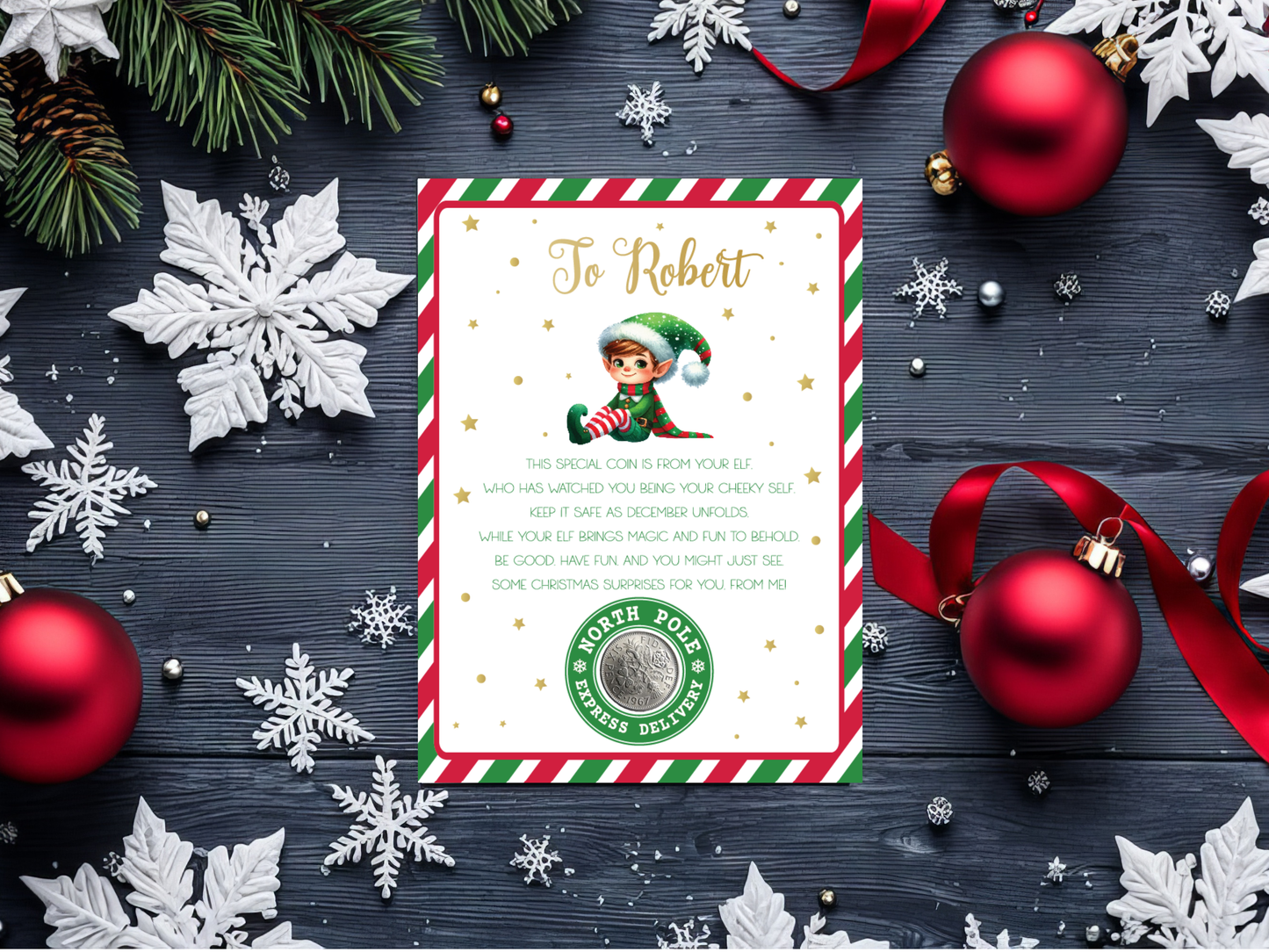Personalised Coin from the Elf Card