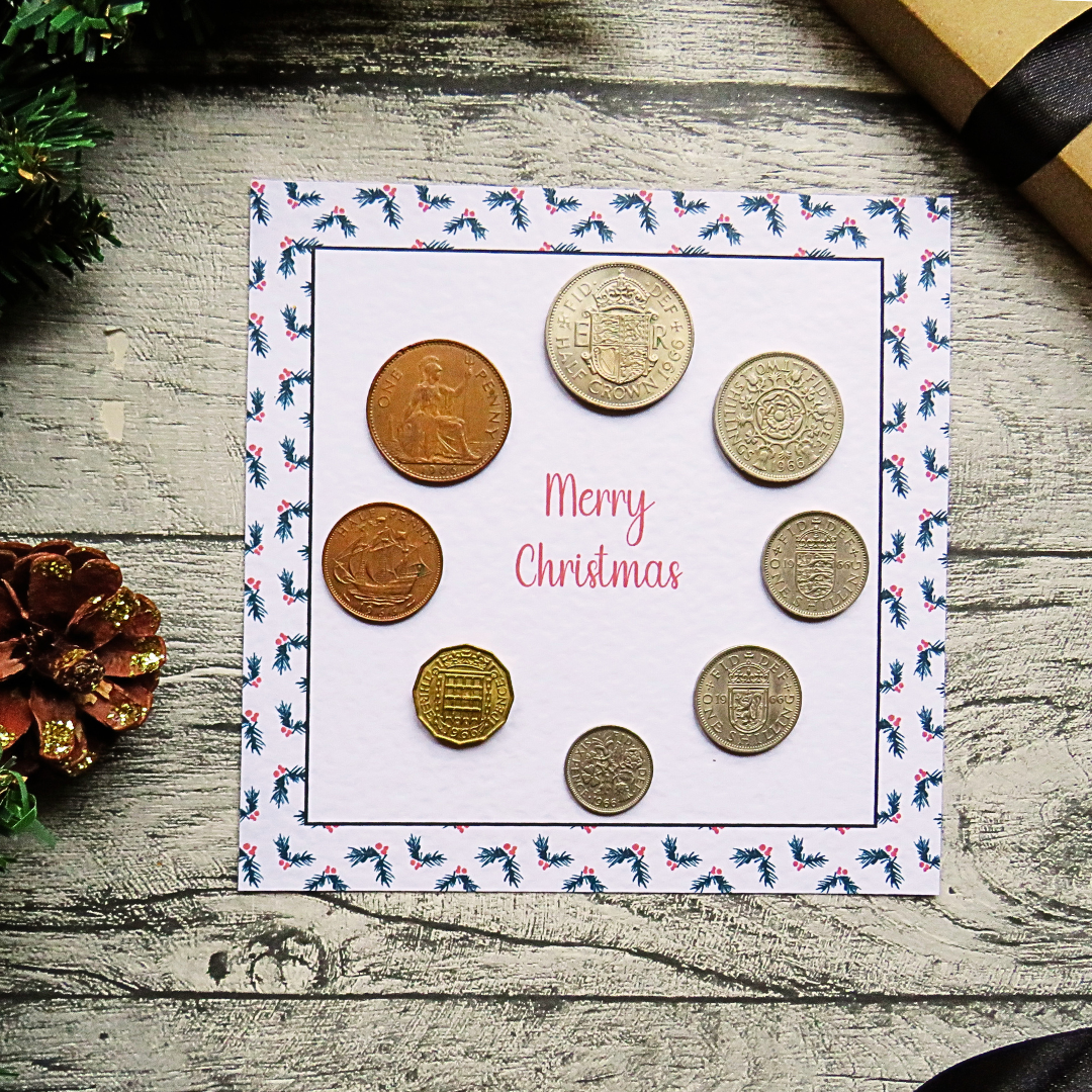 Mounted Christmas Coin Set With Holly Design – Choose Your Year (1947–1967)