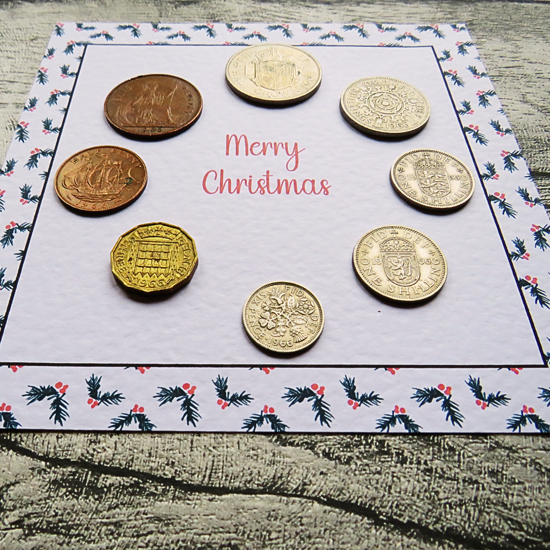 Mounted Christmas Coin Set With Holly Design – Choose Your Year (1947–1967)