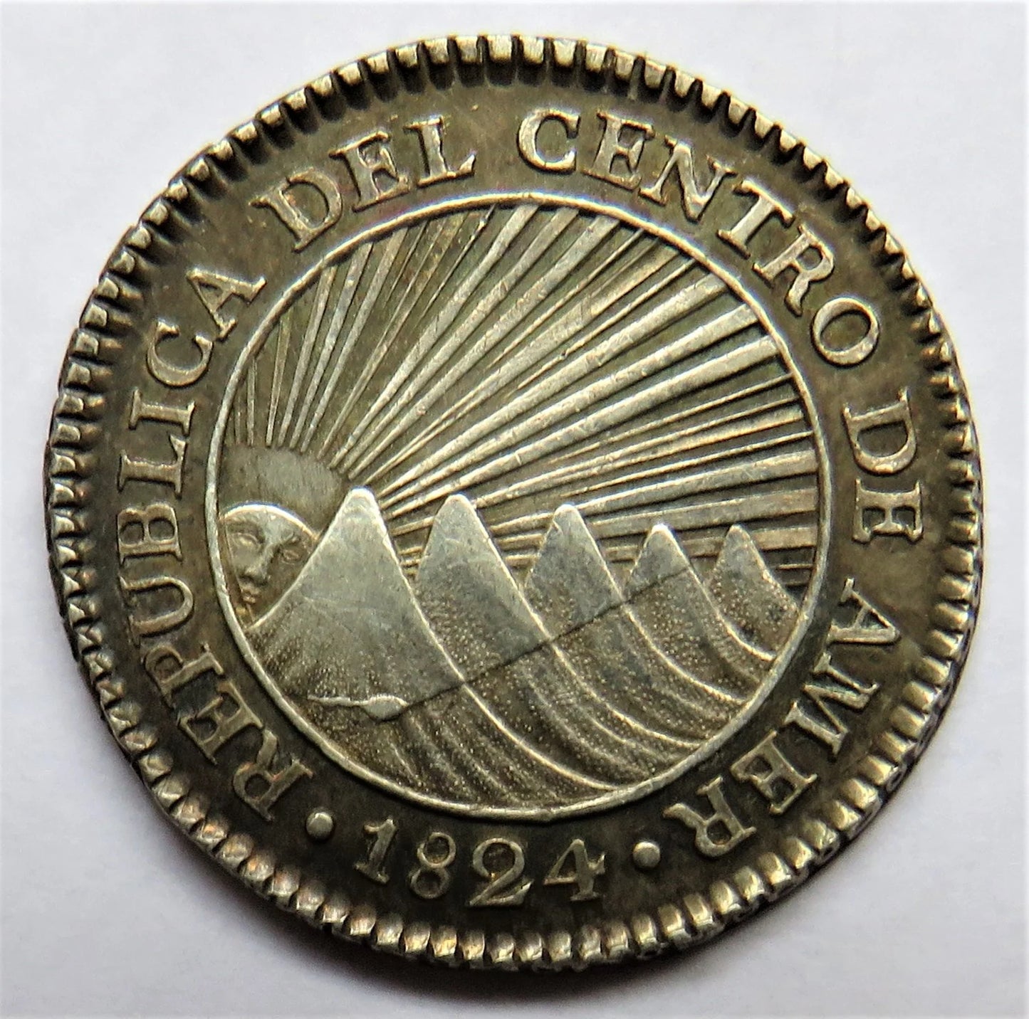 1824 Guatemala Central American Republic Silver One Real Coin In High Grade