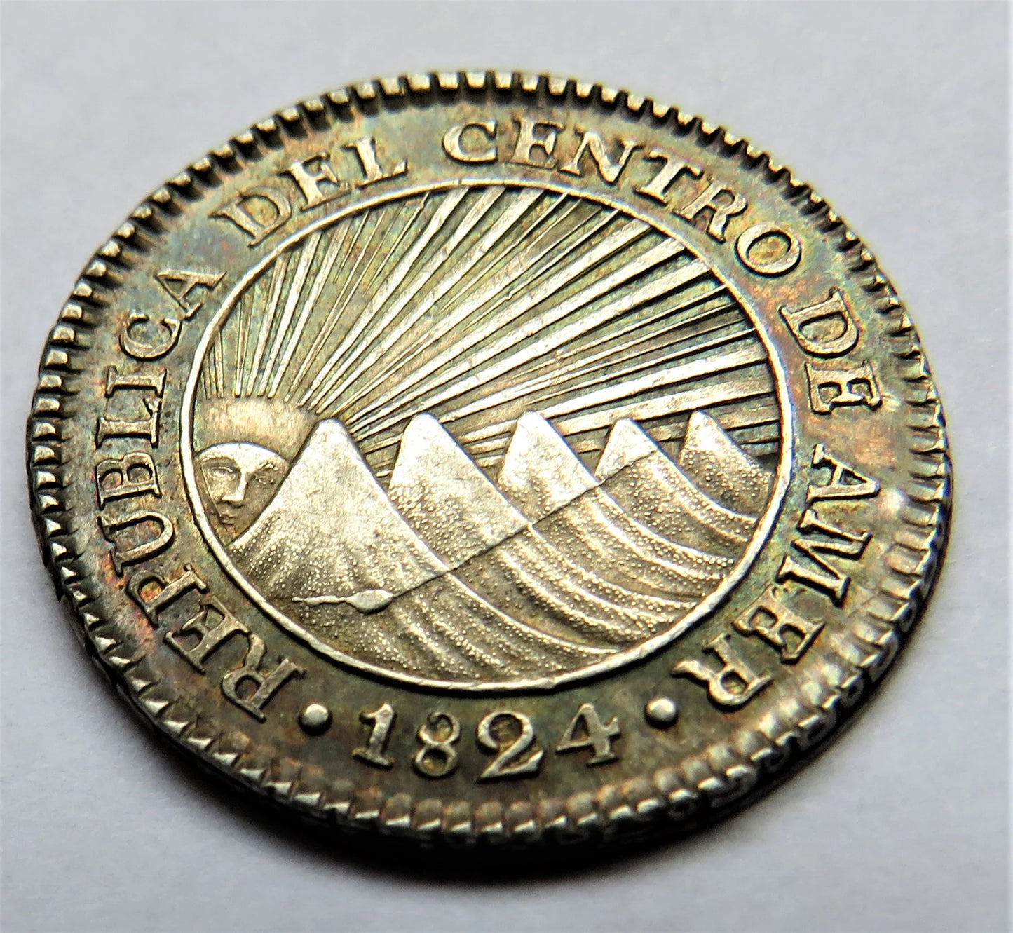 1824 Guatemala Central American Republic Silver One Real Coin In High Grade