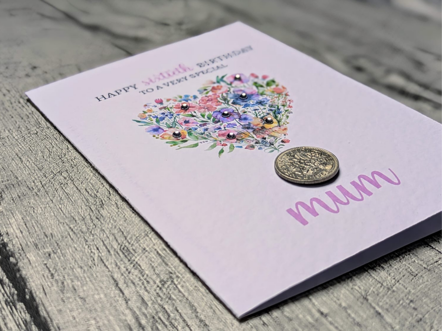 Birthday Coin Card for Mum -  60th or 70th