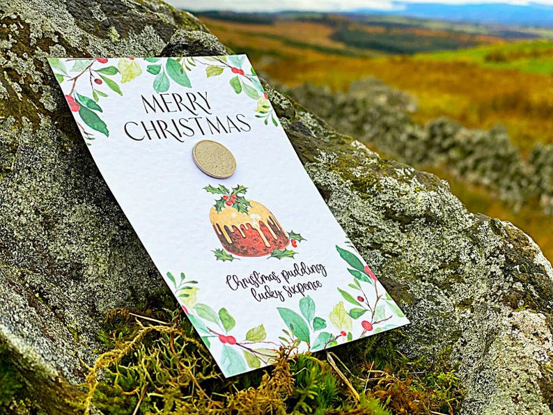 Christmas Pudding Lucky Sixpence Gift