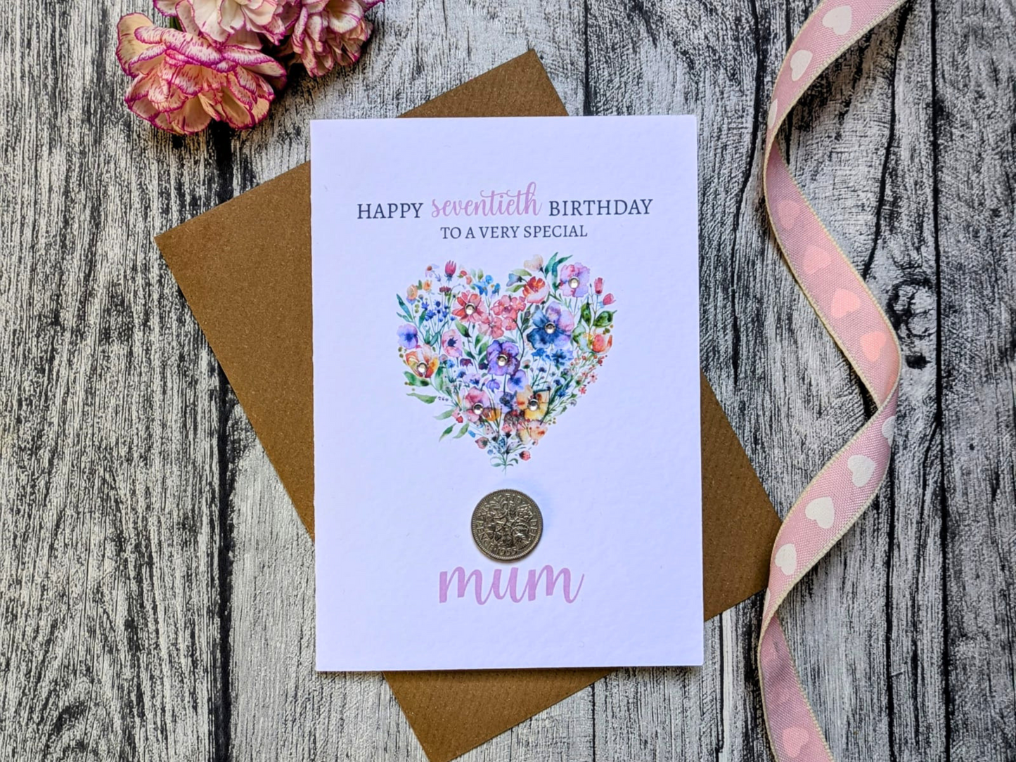 Birthday Coin Card for Mum -  60th or 70th