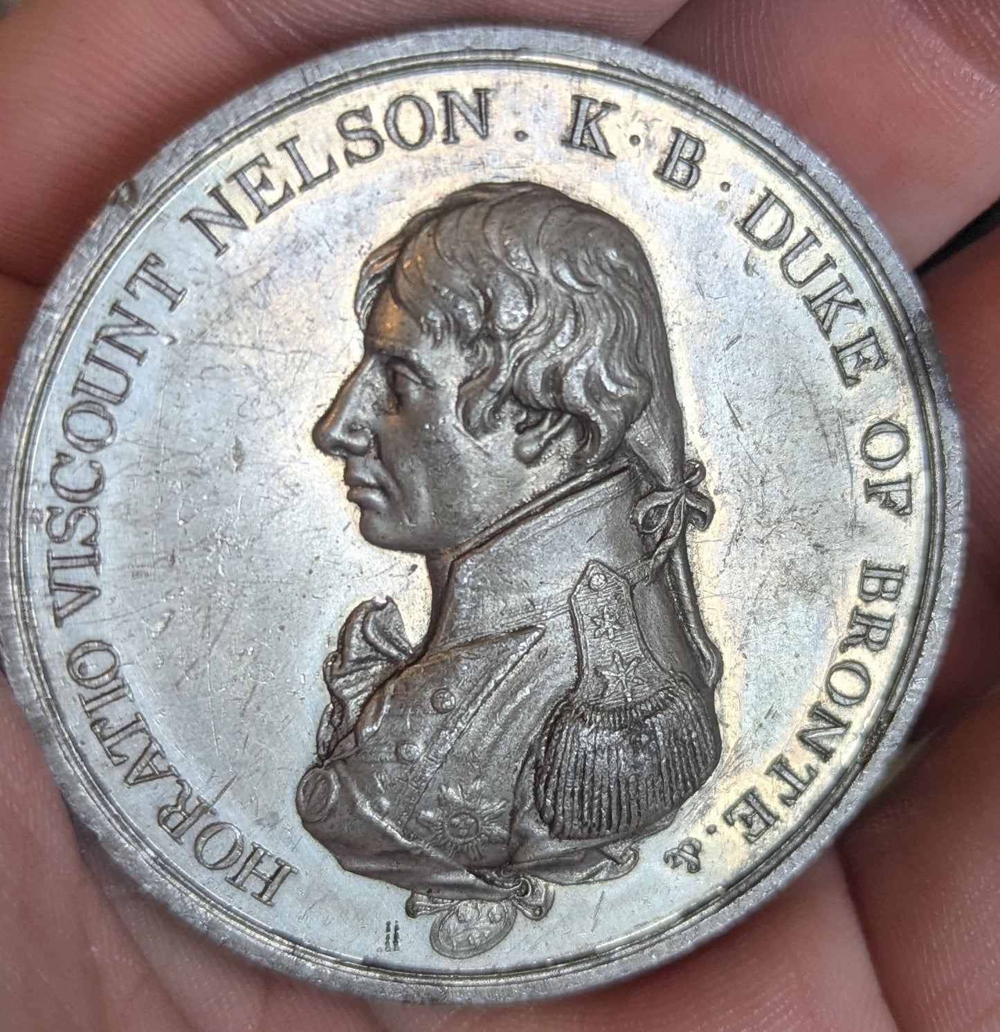 1805 Trafalgar Pewter Medal By Boulton  Horatio Viscount Nelson K.B. Duke of Bronte - Rare