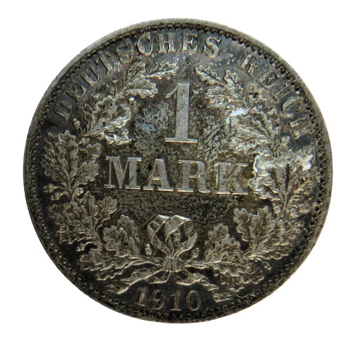1910-A Germany Silver One Mark Coin