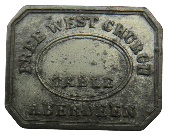 19thC Free West Church Of Aberdeen Token