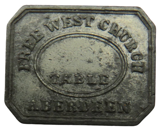19thC Free West Church Of Aberdeen Token