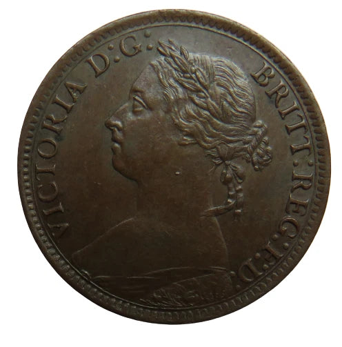 1886 Queen Victoria Farthing Coin - Great Britain