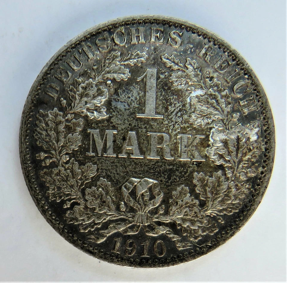 1910-A Germany Silver One Mark Coin
