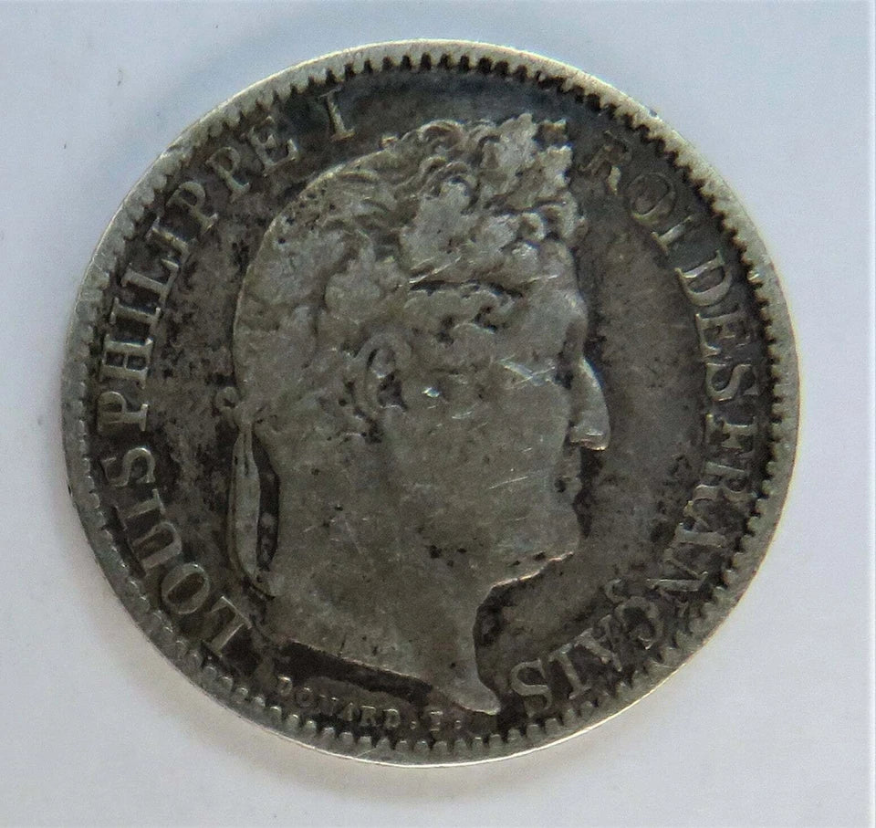 1847-A France Silver 50 Centimes Coin.