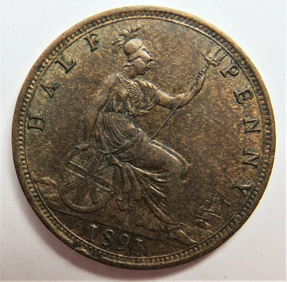 1891 Queen Victoria Halfpenny Coin In Better Grade - Great Britain