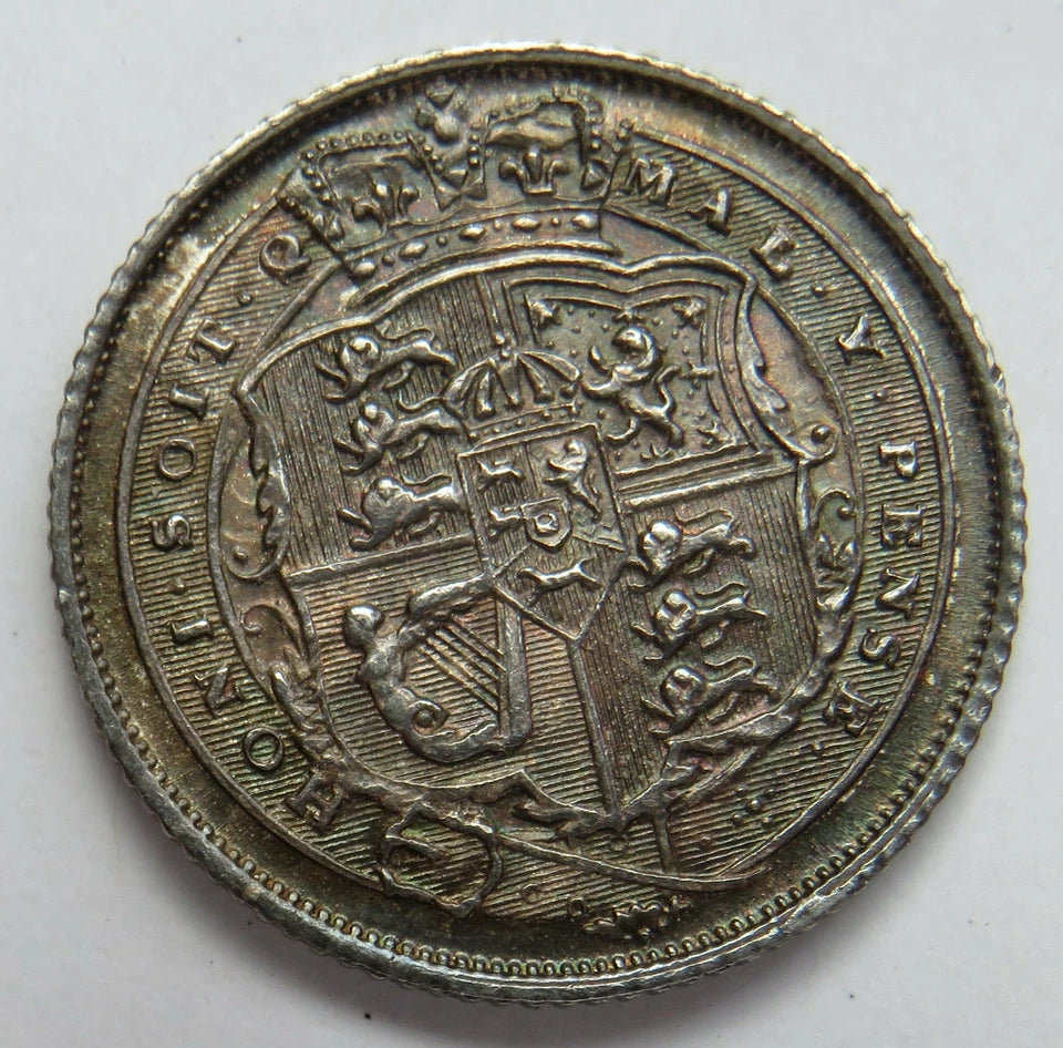 1817 King George III Silver Sixpence Coin In High Grade Great Britain