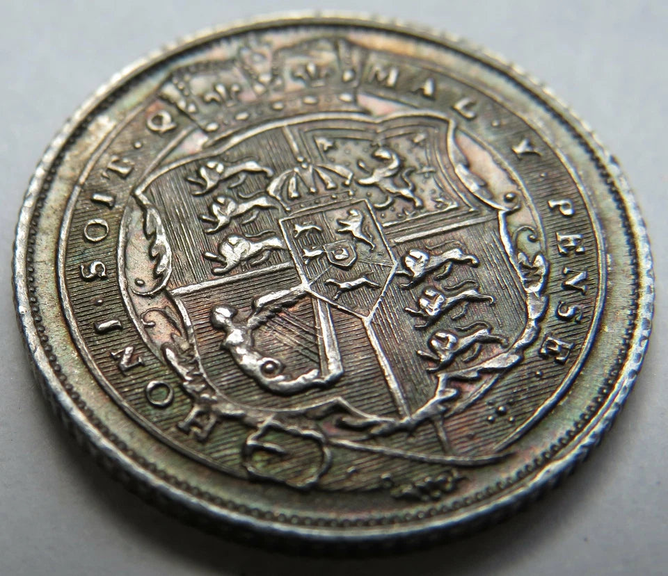 1817 King George III Silver Sixpence Coin In High Grade Great Britain