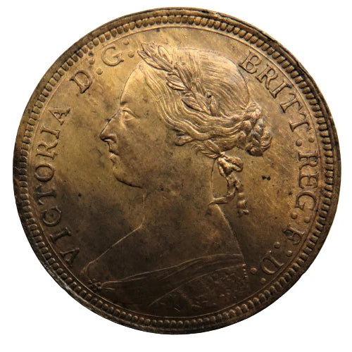 1891 Queen Victoria Bun Head Half-Penny Coin In High Grade