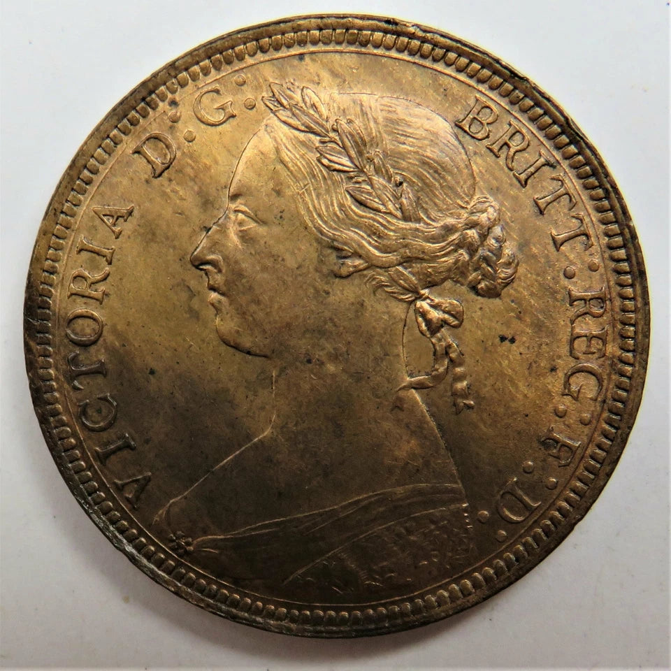 1891 Queen Victoria Bun Head Half-Penny Coin In High Grade