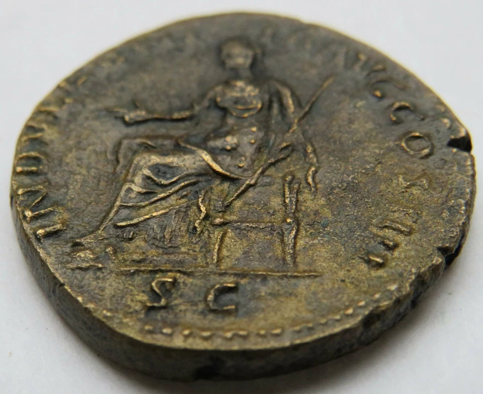 Ad 152-3 Antoninus Pius Brass Dupondius Roman Coin