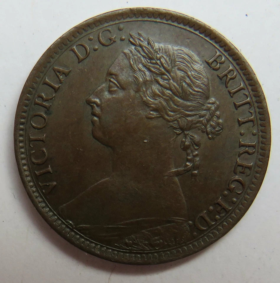 1886 Queen Victoria Farthing Coin - Great Britain