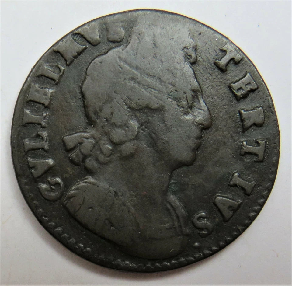 1701 William III Half-Penny Coin - Britannia Error Unbarred A's