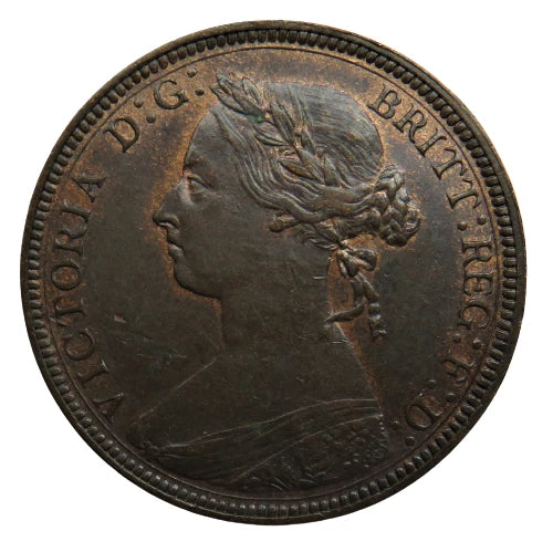 1886 Queen Victoria Halfpenny Coin In Higher Grade