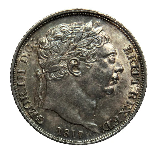 1817 King George III Silver Sixpence Coin In High Grade Great Britain