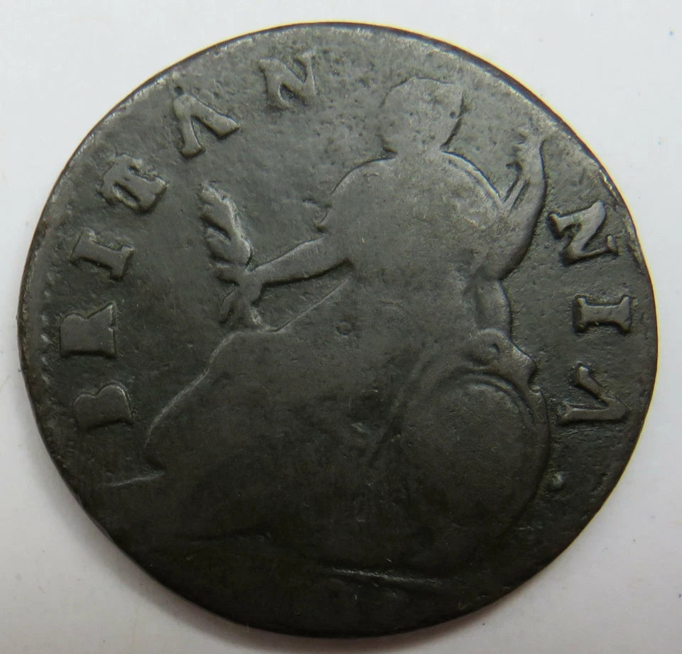 1701 William III Half-Penny Coin - Britannia Error Unbarred A's