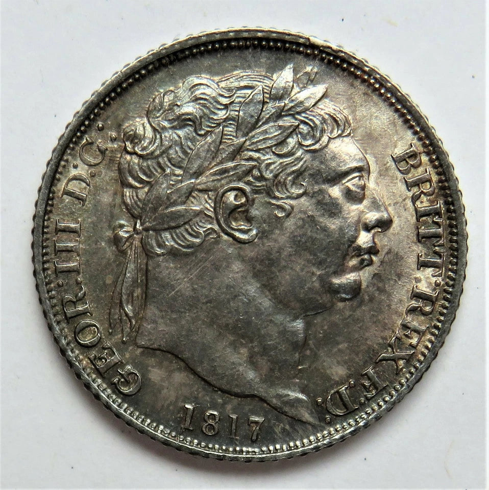 1817 King George III Silver Sixpence Coin In High Grade Great Britain