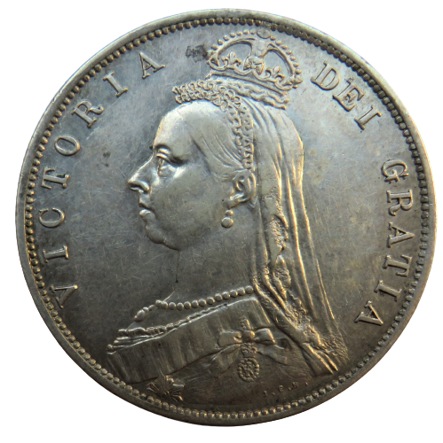 1887 Queen Victoria Jubilee Head Halfcrown Coin - Great Britain