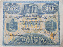 Load image into Gallery viewer, 1923 The Commercial Bank Of Scotland £1 One Pound Banknote
