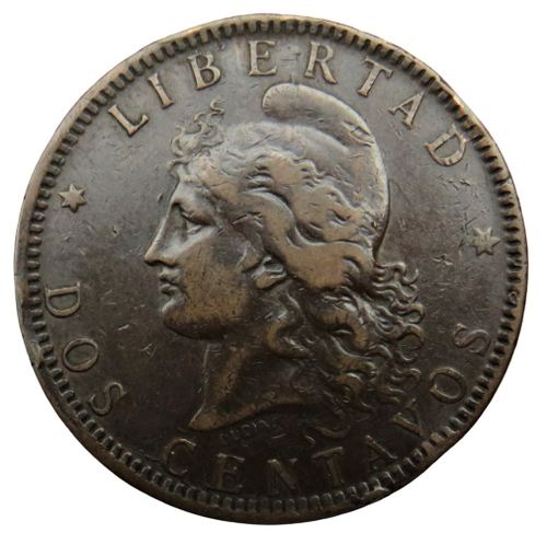 1893 Argentina 2 / Dos Centavos Coin