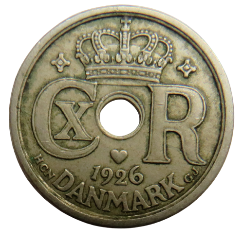 1926 Denmark 25 Ore Coin