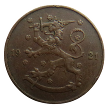 Load image into Gallery viewer, 1921 Finland 5 Pennia Coin
