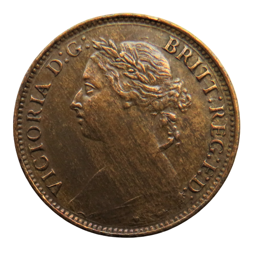 1884 Queen Victoria Bun Head Farthing Coin