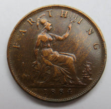 Load image into Gallery viewer, 1884 Queen Victoria Bun Head Farthing Coin reverse
