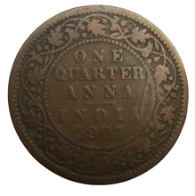 Load image into Gallery viewer, 1907 King Edward VII India 1/4 Anna Coin
