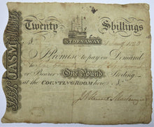 Load image into Gallery viewer, 1823 Stornaway £1 One Pound / Twenty Shillings Banknote
