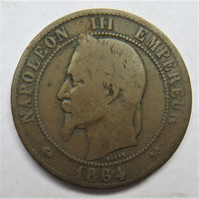 Load image into Gallery viewer, 1864-K France 10 Centimes Coin
