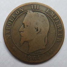 Load image into Gallery viewer, 1864-K France 10 Centimes Coin
