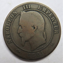 Load image into Gallery viewer, 1861-K France 10 Centimes Coin
