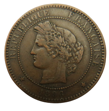 Load image into Gallery viewer, 1896-A France 10 Centimes Coin
