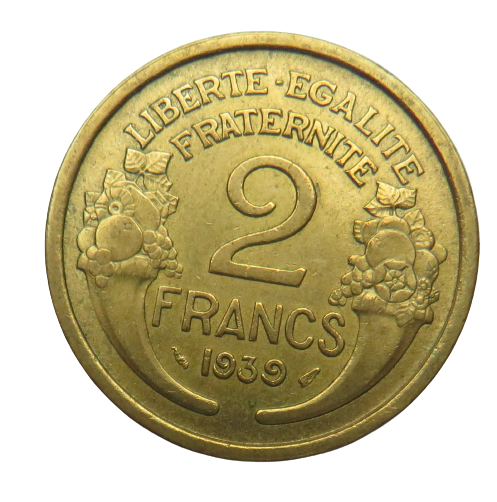 1939 France 2 Francs Coin