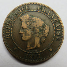 Load image into Gallery viewer, 1897-A France 5 Centimes Coin
