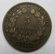 Load image into Gallery viewer, 1897-A France 5 Centimes Coin
