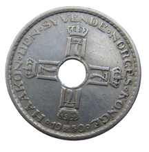 Load image into Gallery viewer, 1950 Norway One Krone Coin
