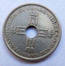 Load image into Gallery viewer, 1950 Norway One Krone Coin
